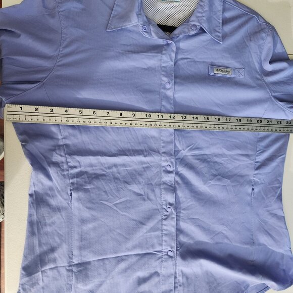 Columbia PFG Womens Omni-Shade Long Sleeve Fishing Shirt XL Light Blue - Picture 10 of 16